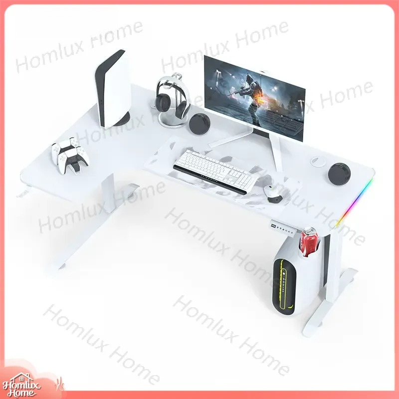 Desk Setup L Shaped - Gaming-Schreibtisch Höhenverstellbarer Langer Arbeitstisch für E-Sport